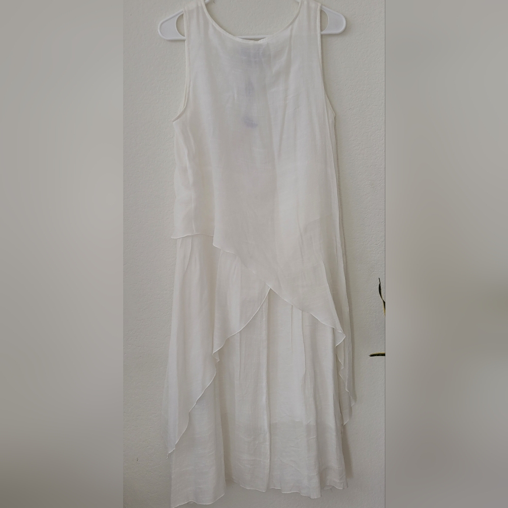 Charlie Paige White Asymmetrical Tiered Sundress - Picture 3 of 8
